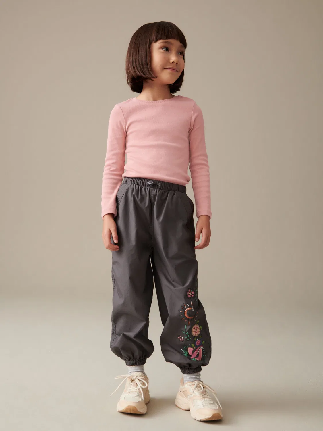 Топ с длинным рукавом ребристый, Pink Long Sleeve Ribbed Top Next, розовый