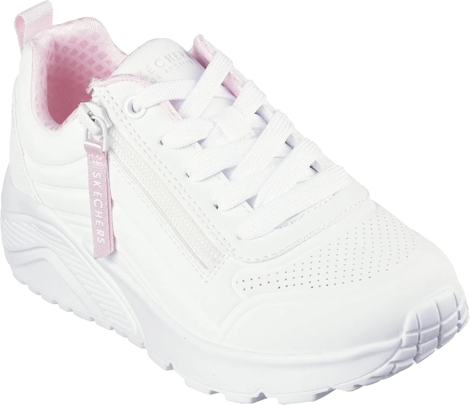 Детские кроссовки для девочек UNO Lite Easy Zip Skechers, White — фото 4