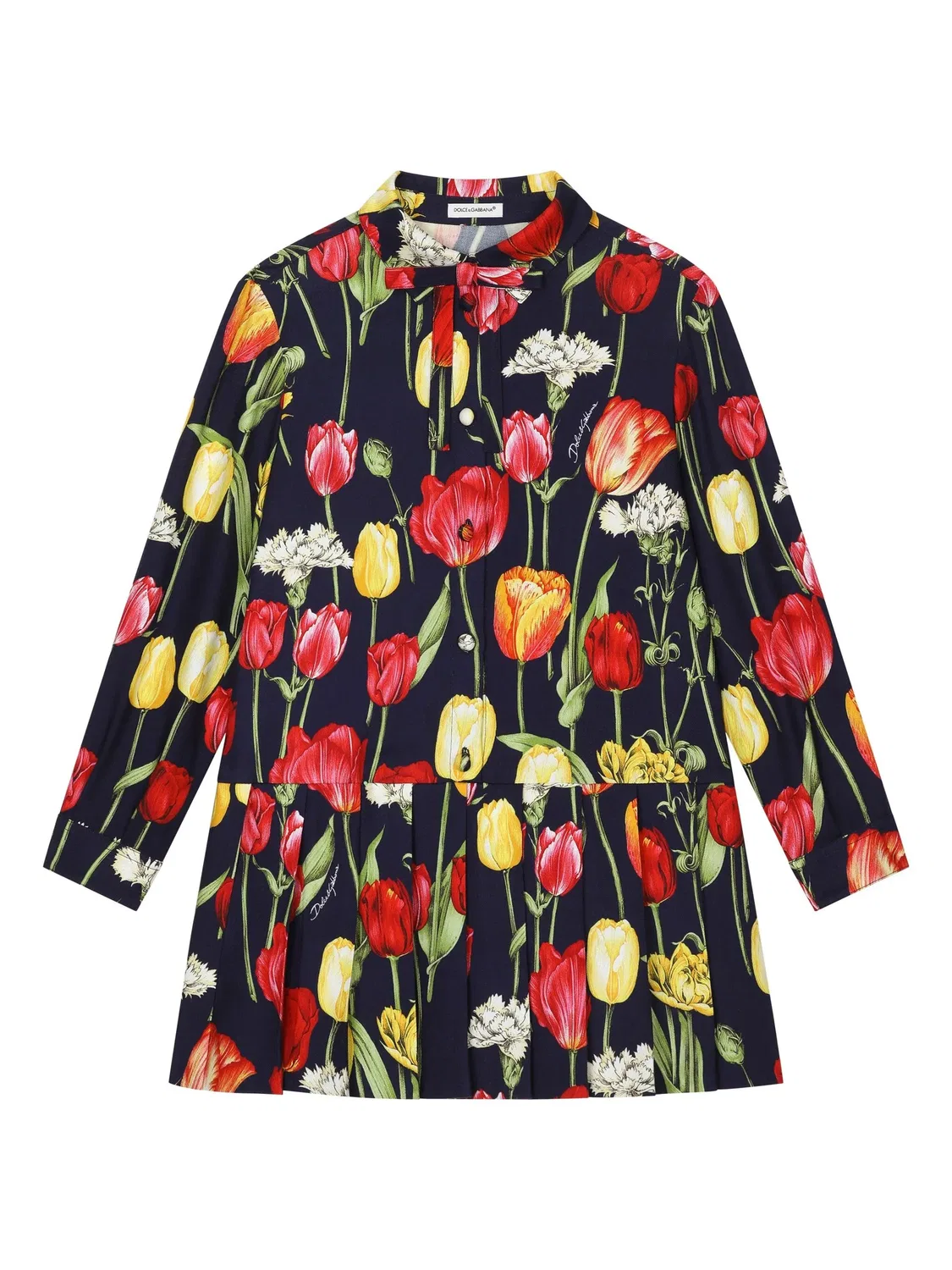 Платье с тюльпановым принтом Dolce & Gabbana, черный