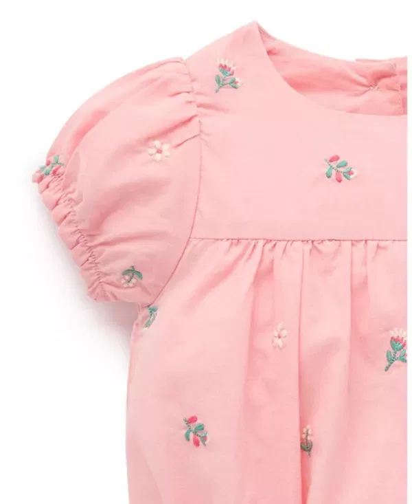 Детский комбинезон для новорожденных с вышивкой Swallow Embroidered Bodysuit Purebaby, Swallow Broderie — фото 3