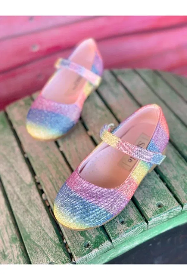 Детские балетки для девочек с принтом Surpie Shoes, Rainbow