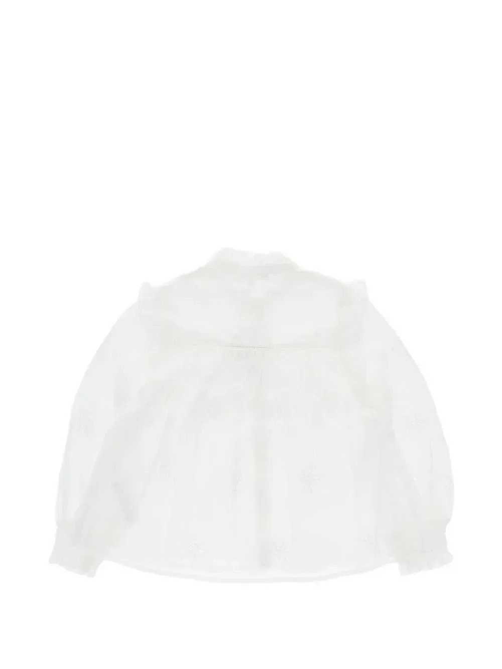 Блузка с оборками и перфорацией Chloe Kids, белый — фото 2