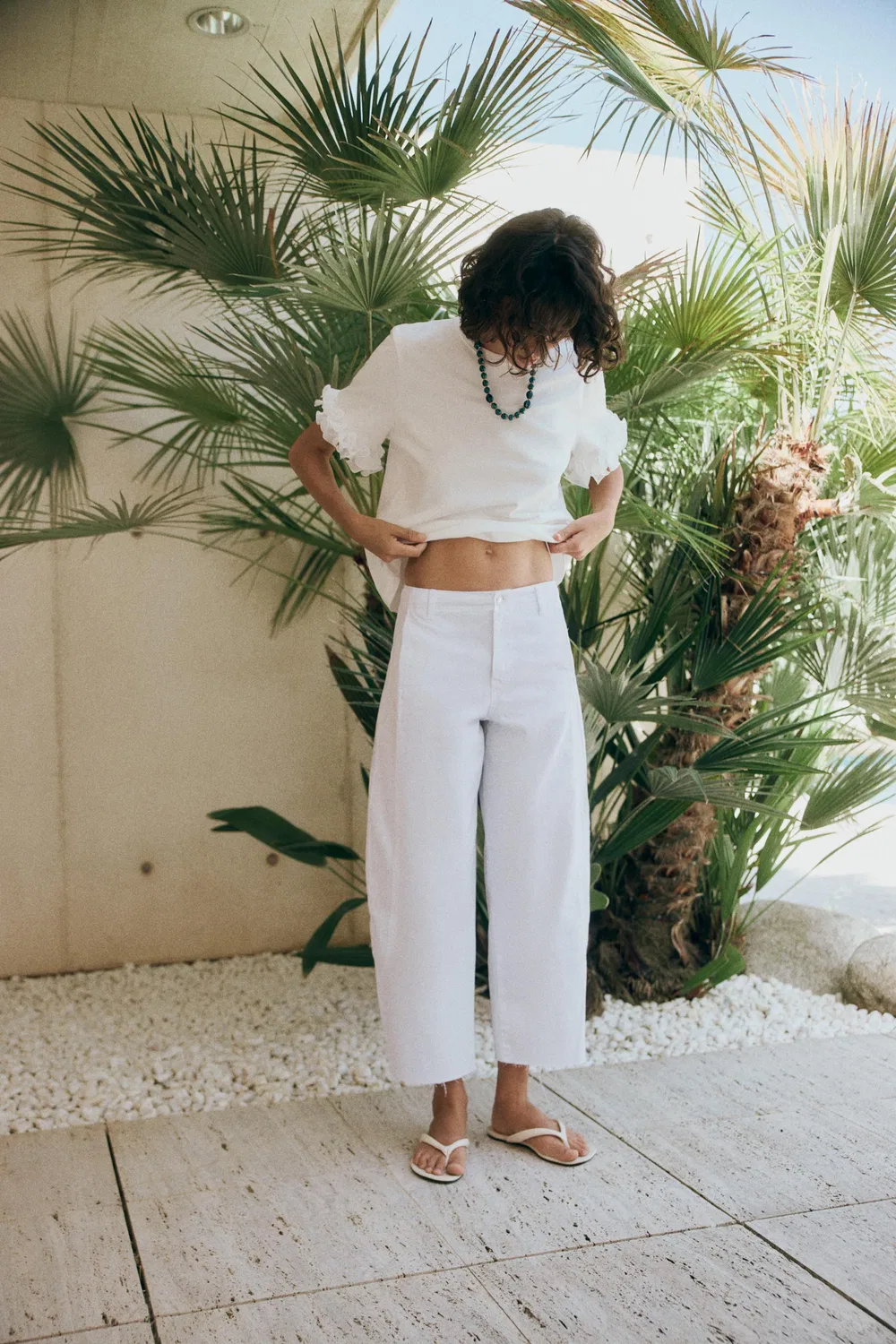 Джинсы-BARREL-LEG Z1975 ZARA, White