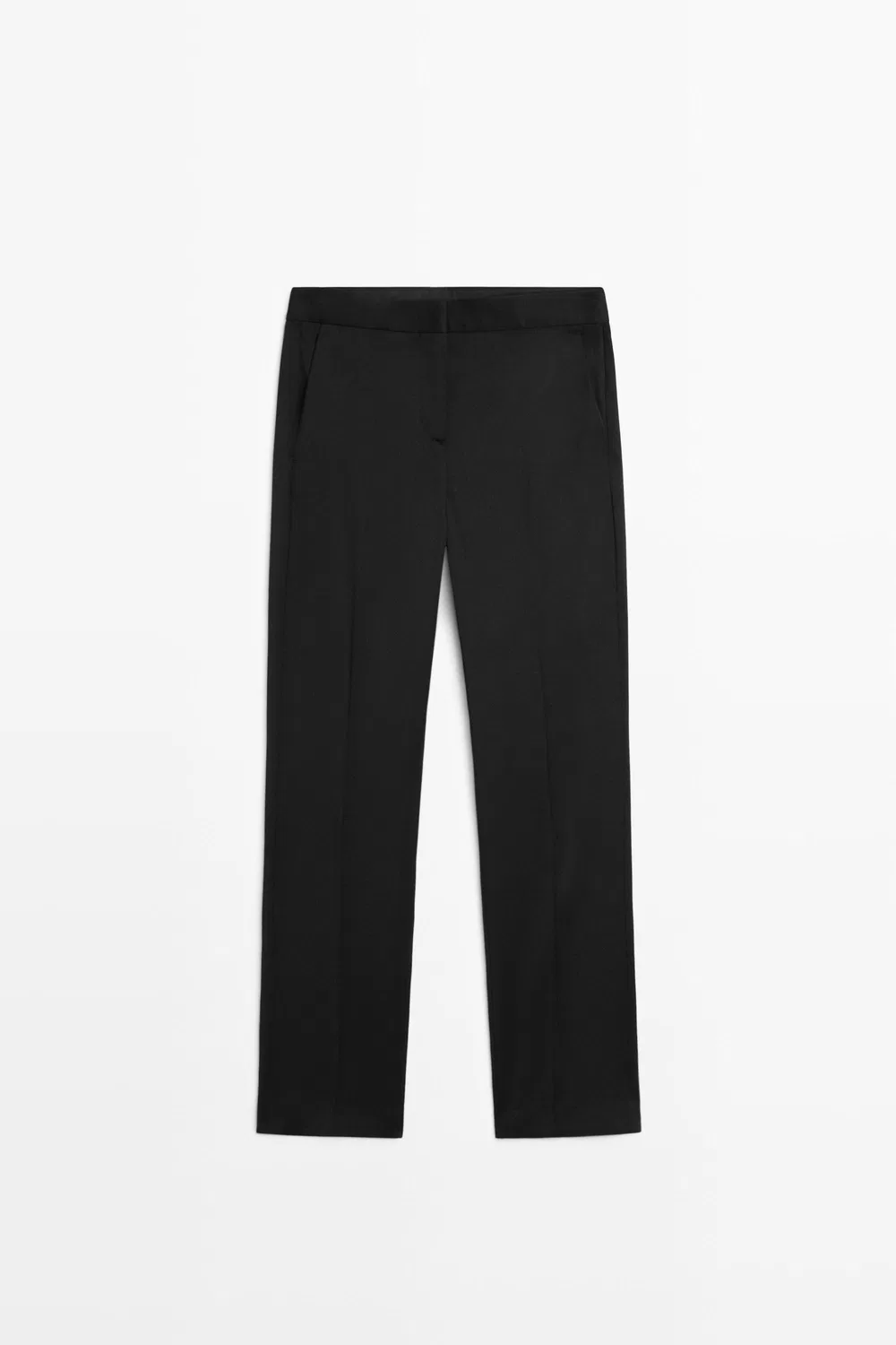 Брюки Massimo Dutti 100% Cool Wool Straight Fit, черный — фото 2