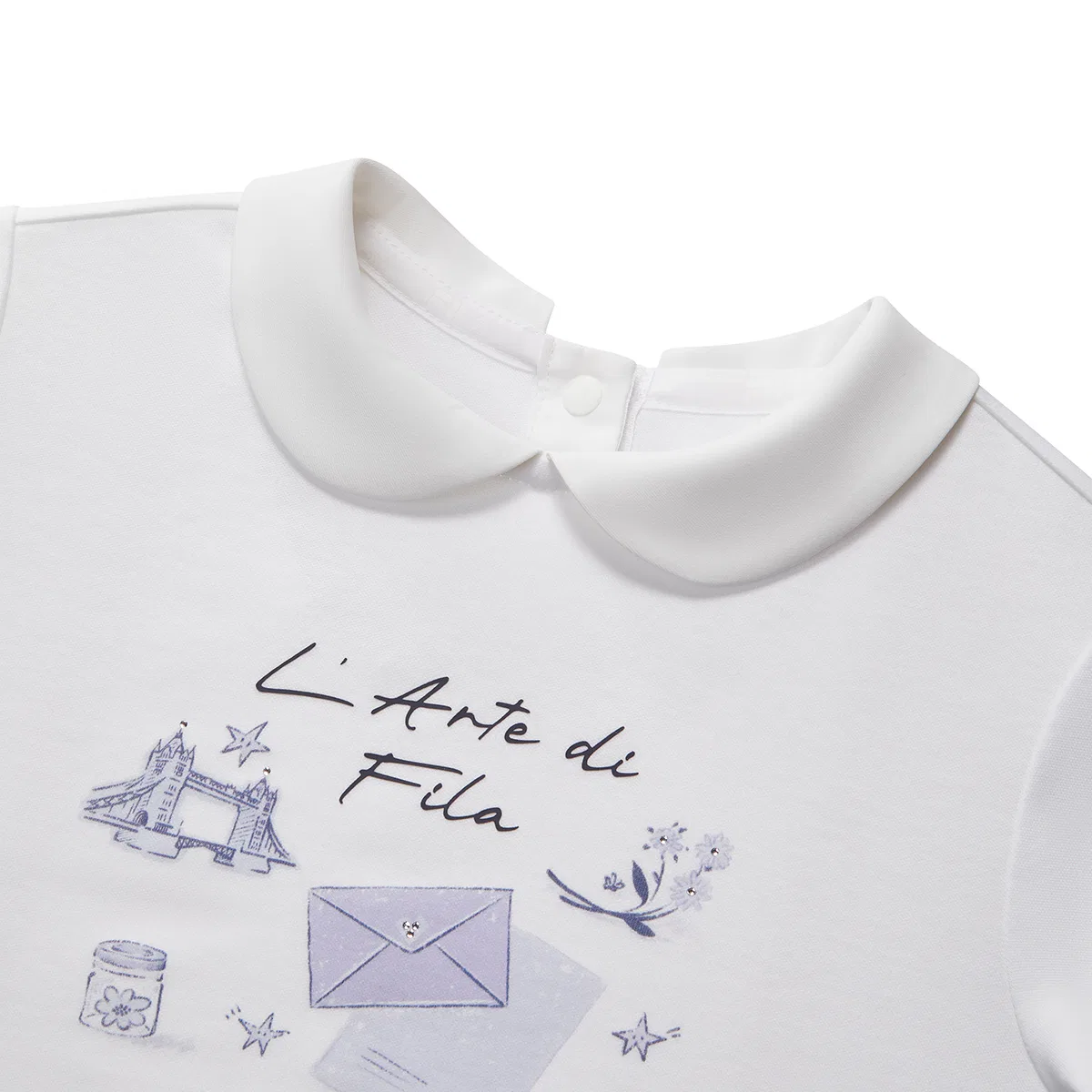 Детская футболка с отложным воротником, стрейч, T Shirts Lapel Thin Stretch, FILA KIDS — фото 4