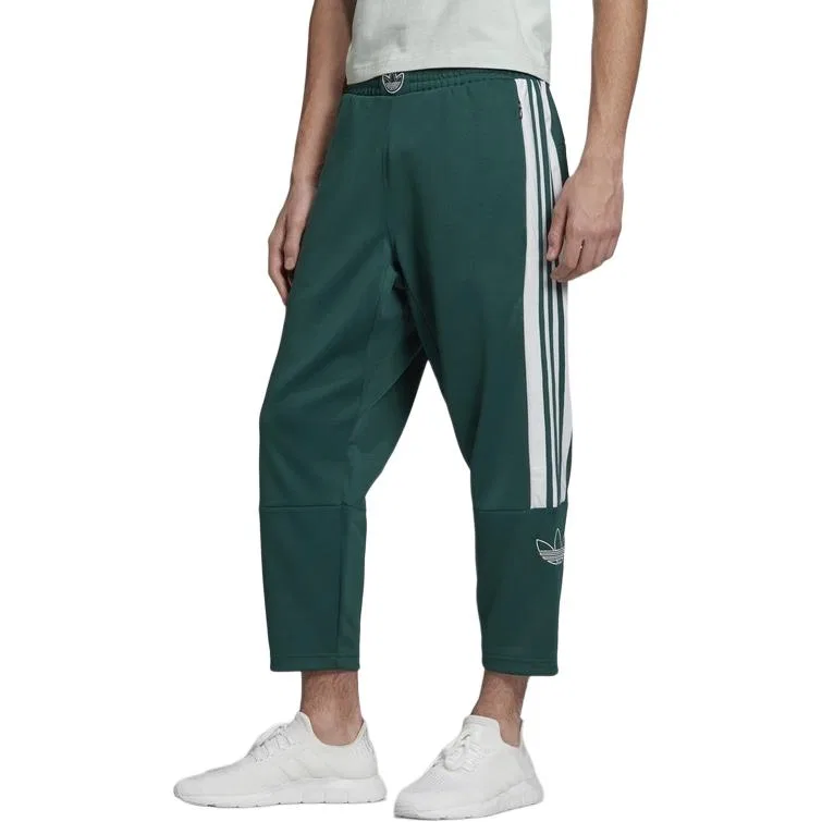 Мужские спортивные штаны из трикотажа с принтом Adidas Originals, Зеленый — фото 4