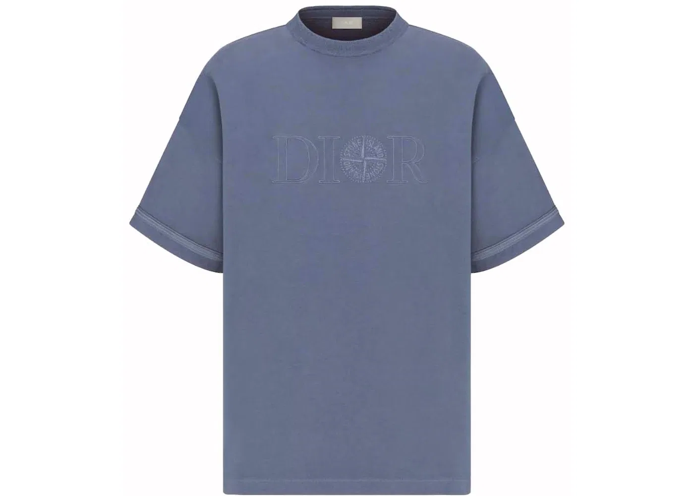 Мужская футболка с принтом Dior x Stone Island Oversized Fit T-Shirt Dior, Blue