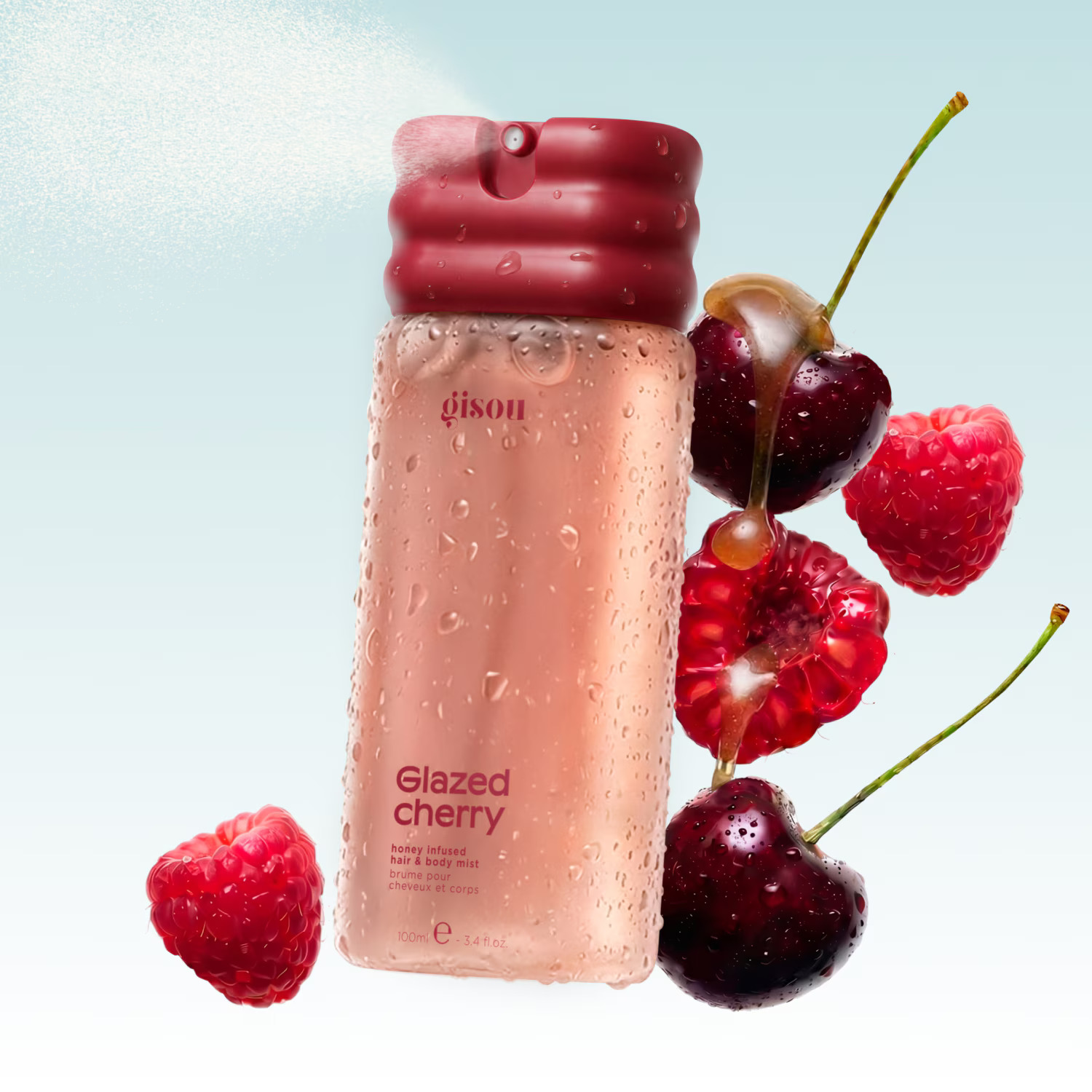 Увлажняющий спрей для волос и тела Gisou Honey Infused Hair and Body Mist, Glazed Cherry, 100 мл — фото 2