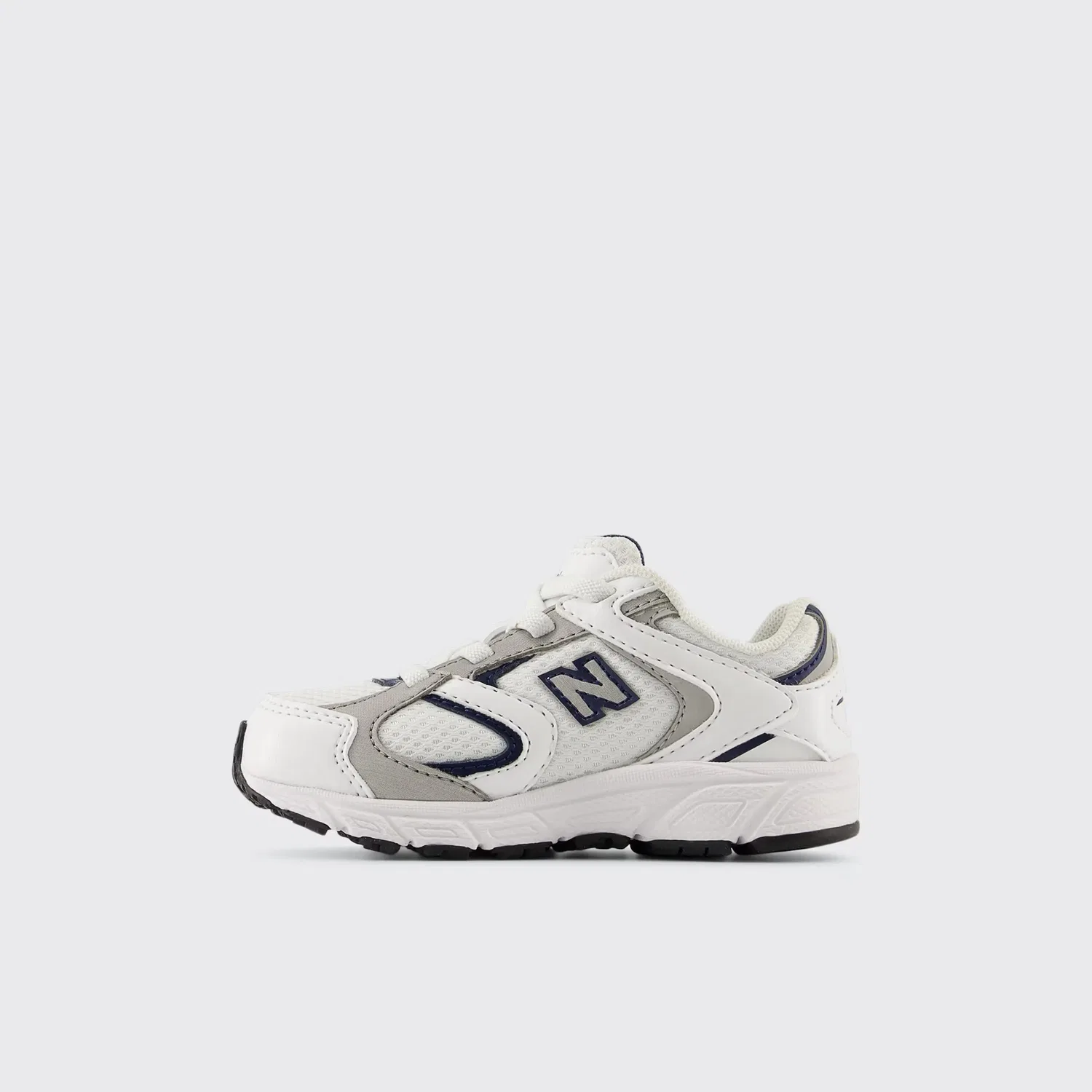 Детские кроссовки для мальчиков со шнуровкой 408 Bungee Lace New Balance, Blanco / Gris — фото 2
