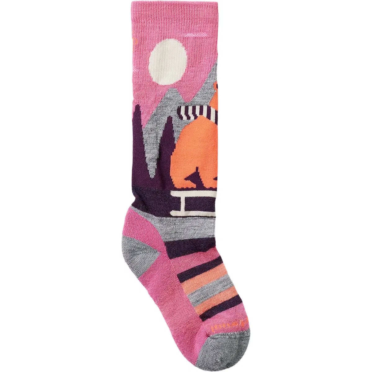 Детские носки для мальчиков с легкой амортизацией Ski Light Cushion Sleigh Bear OTC Smartwool, Garden Pink
