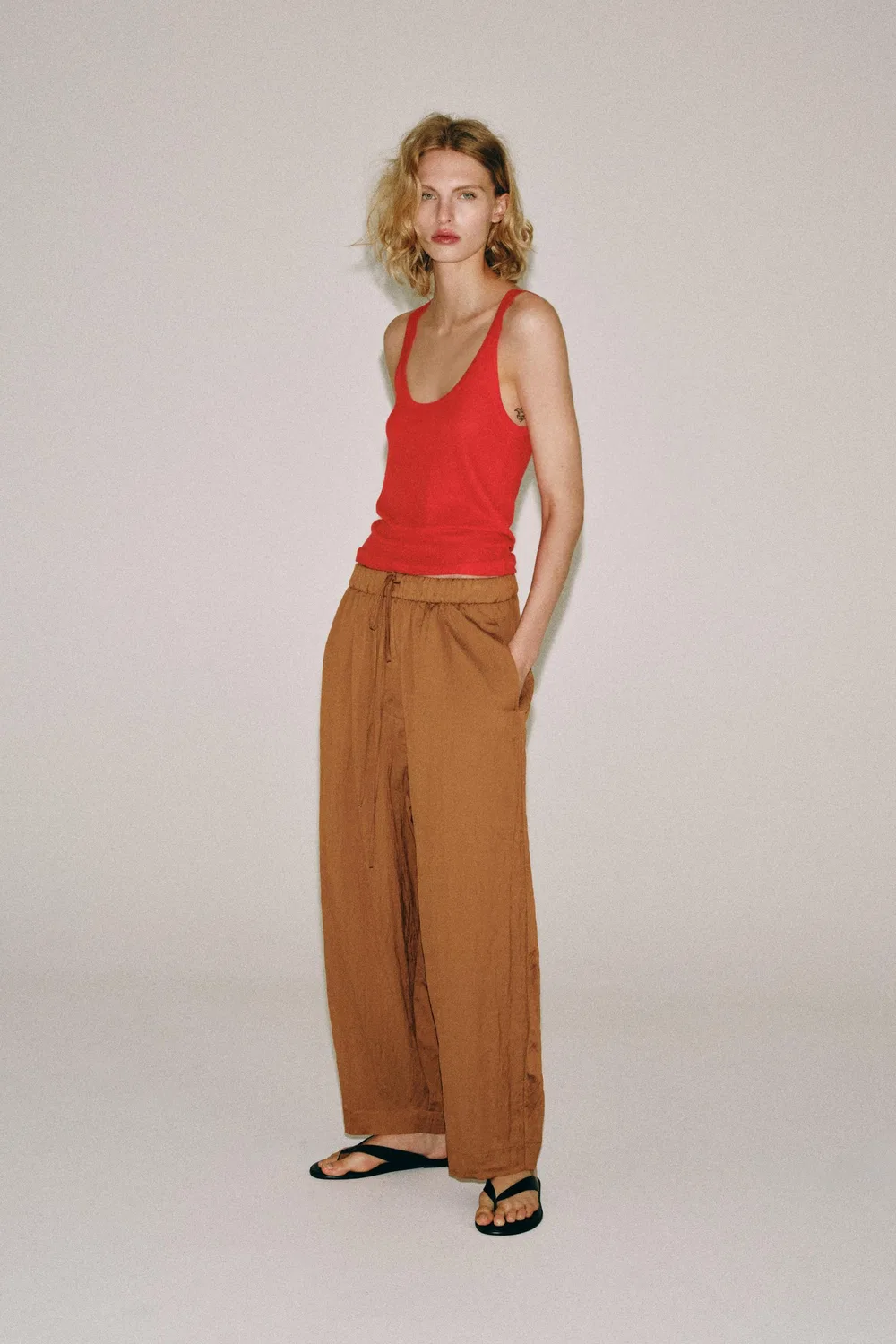 Свободные брюки из коллекции ZW ZARA, Tobacco