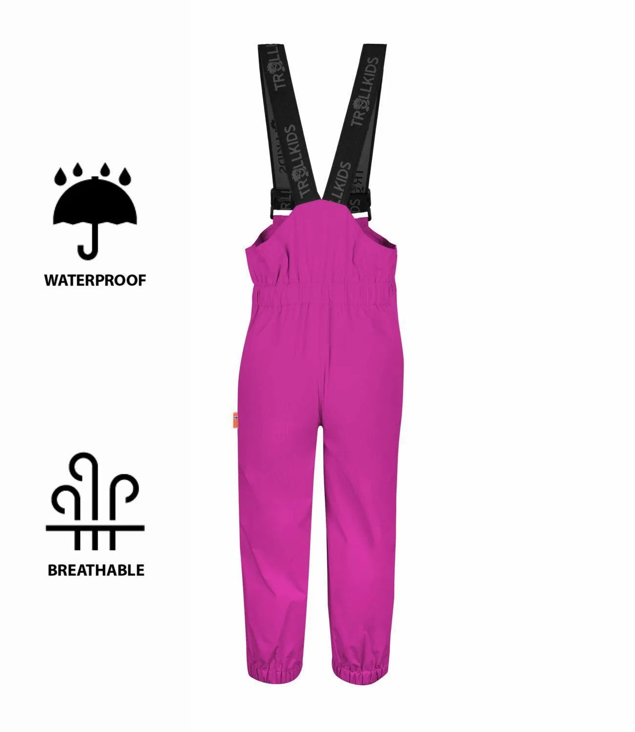 Детские непромокаемые штаны для девочек Odda Pant Trollkids, Granatapfelrosa — фото 3