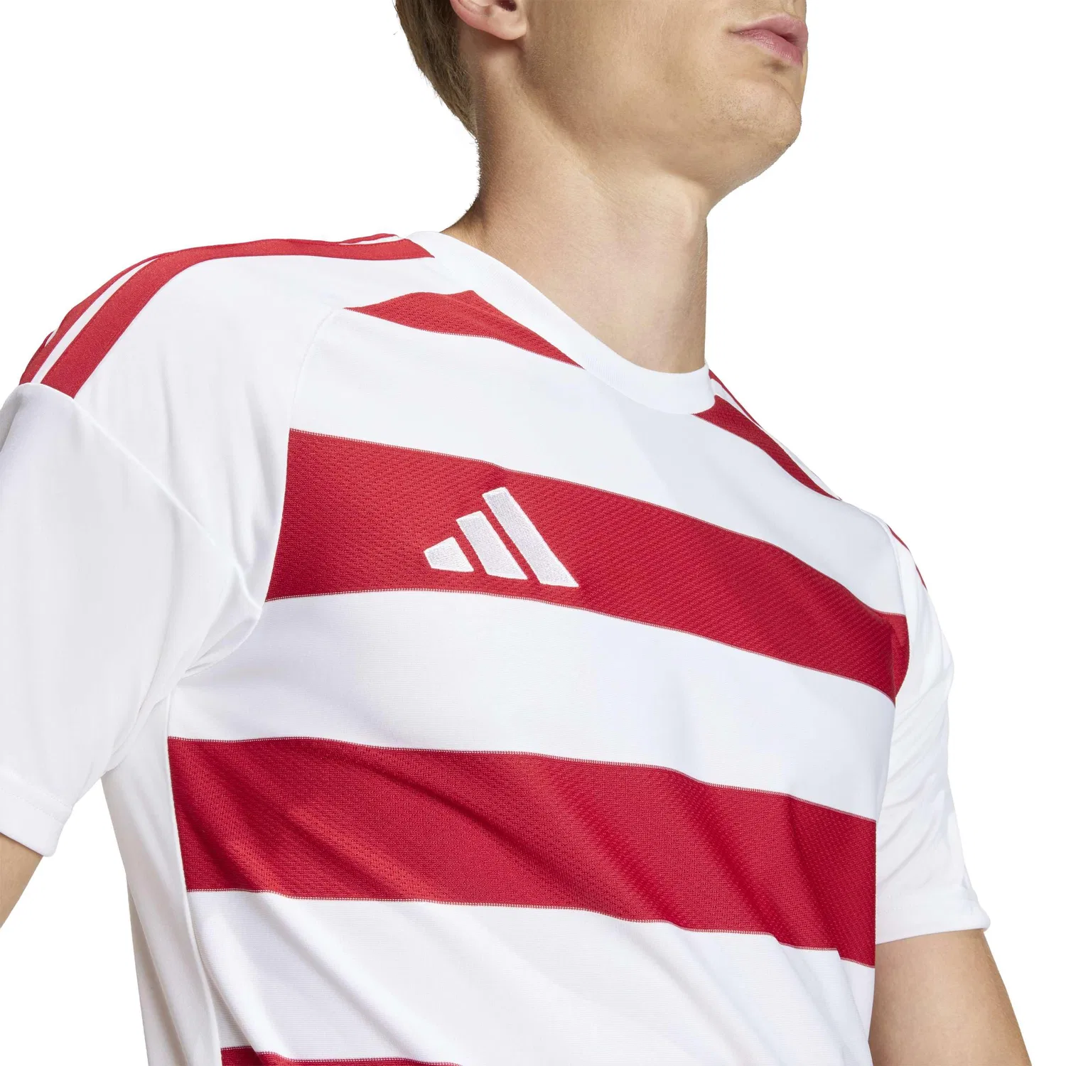 Мужская футболка с коротким рукавом Hooped26 adidas, White/Team Power Red 2 — фото 4
