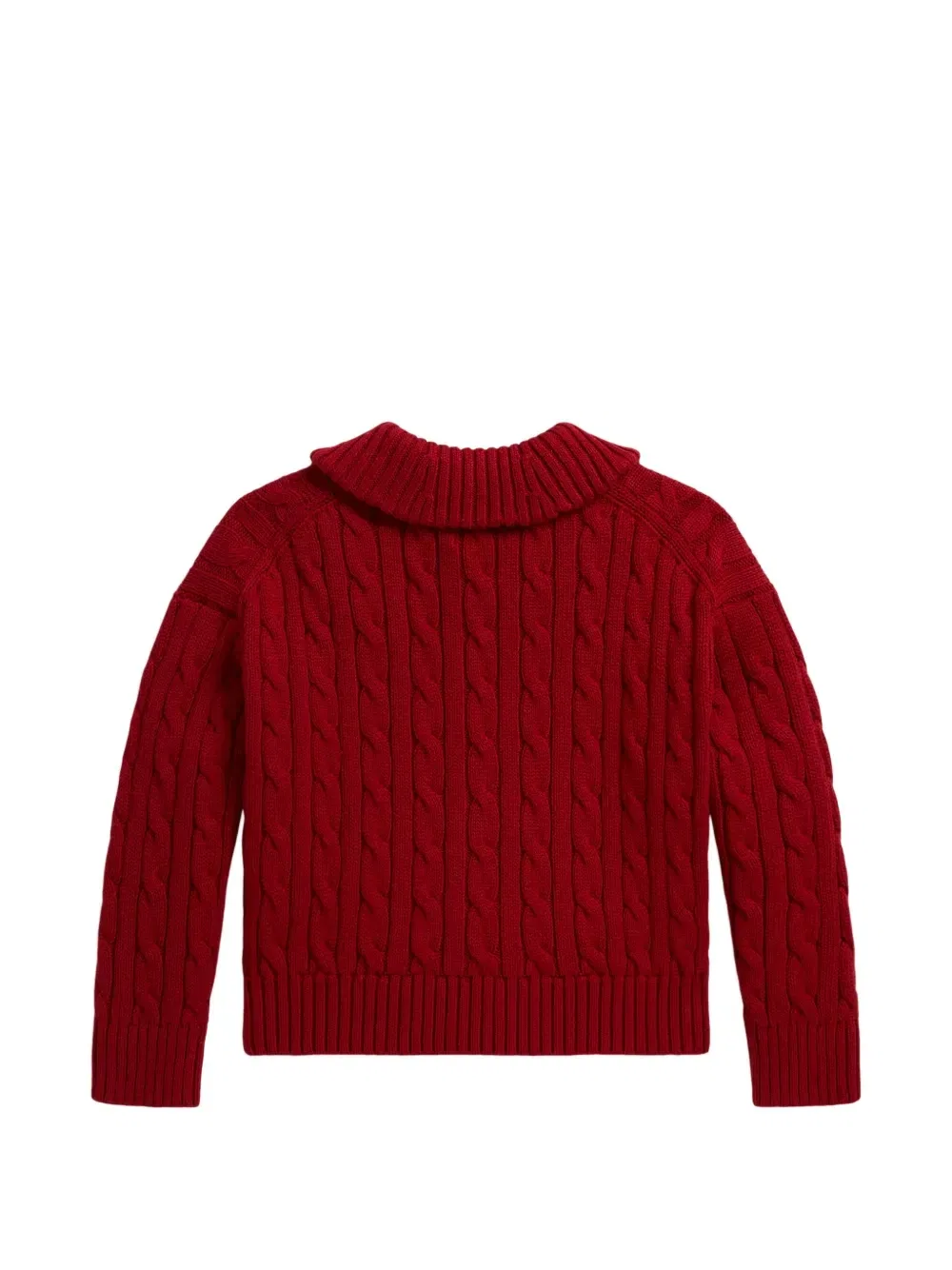 Кардиган фактурной вязки на пуговицах POLO RALPH LAUREN KIDS, красный — фото 2