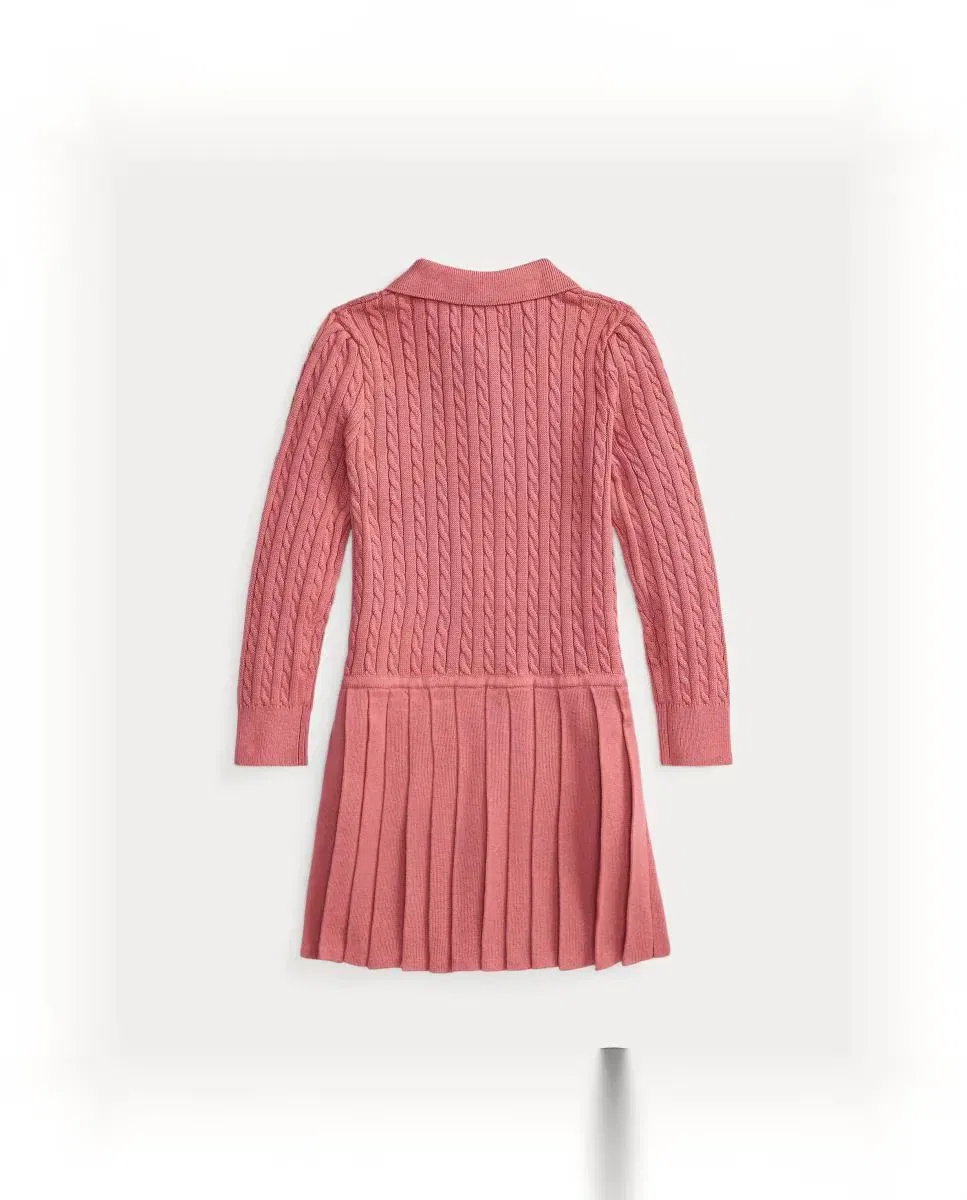 Детское платье для девочек с косами Polo Ralph Lauren, Rosa — фото 2