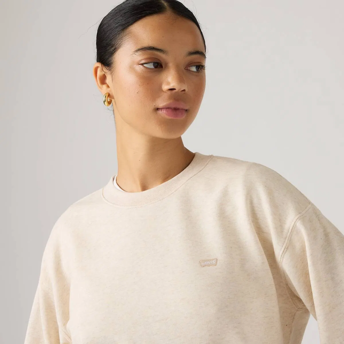 Повседневная толстовка с круглым вырезом Levi's, Oatmeal Heather - White — фото 2