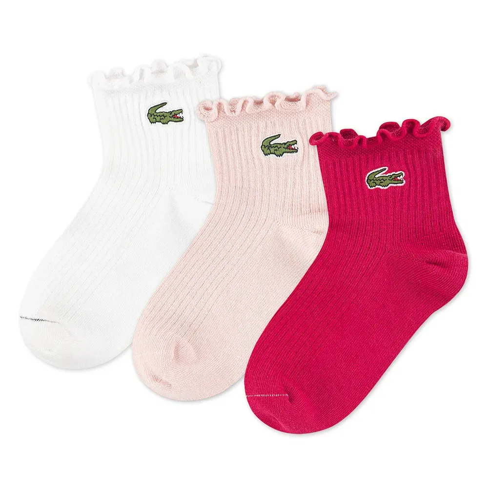 Носки детские с рюшами 3 пары Lacoste Kids, мультиколор