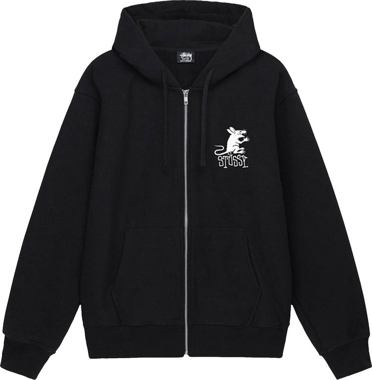 

Худи Stussy Rat Zip Hoodie 'Black', черный