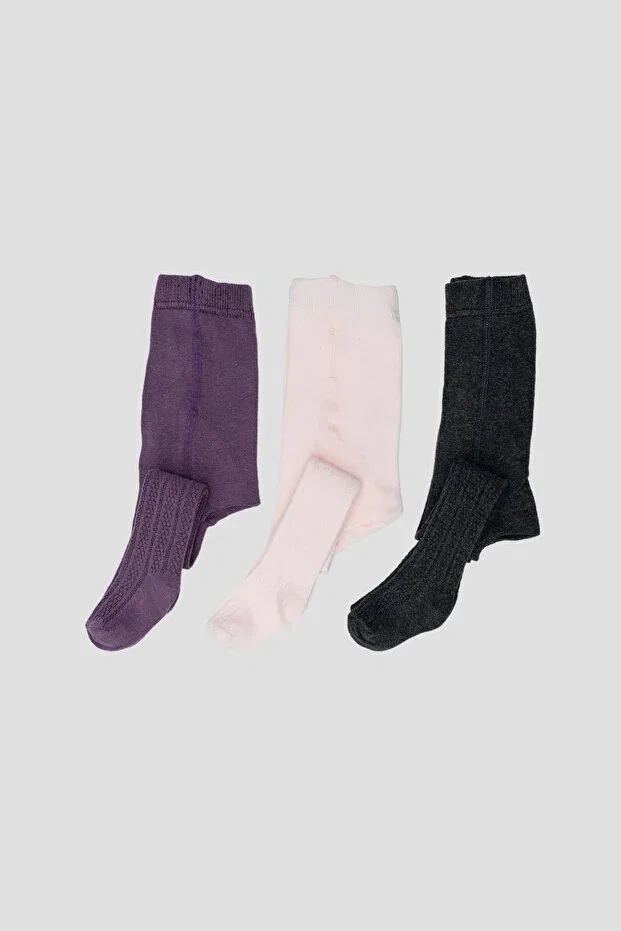 Детские колготки для девочек с жаккардовым узором Defne Baby, Black