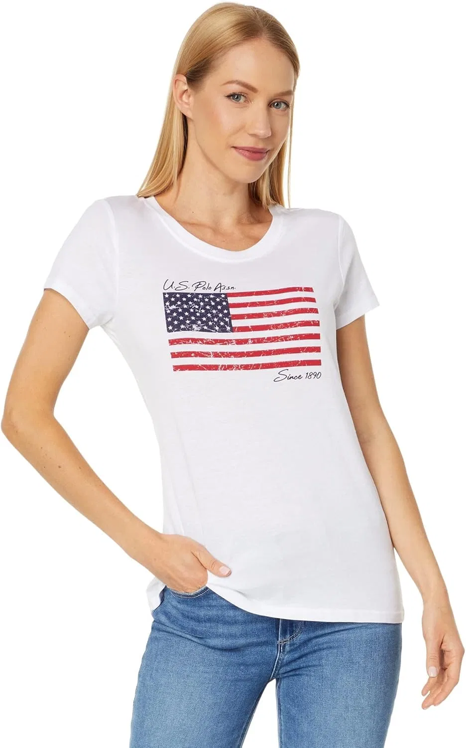 Мужская футболка с флагом U.S. POLO ASSN., White