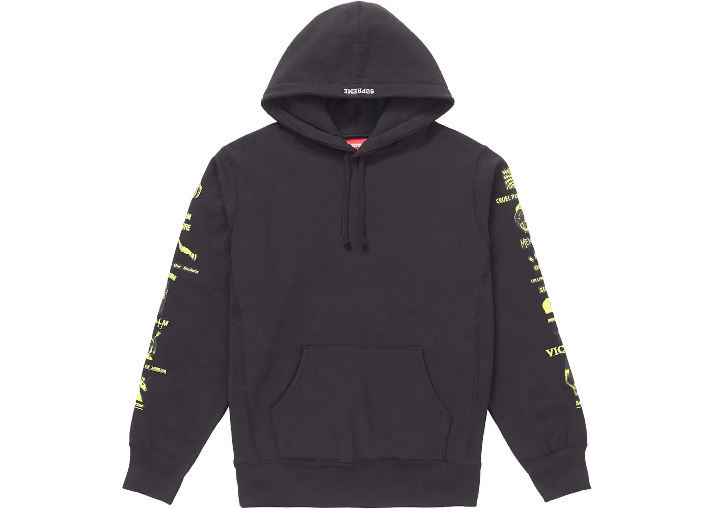 Мужское худи с капюшоном Supreme Menace, черный