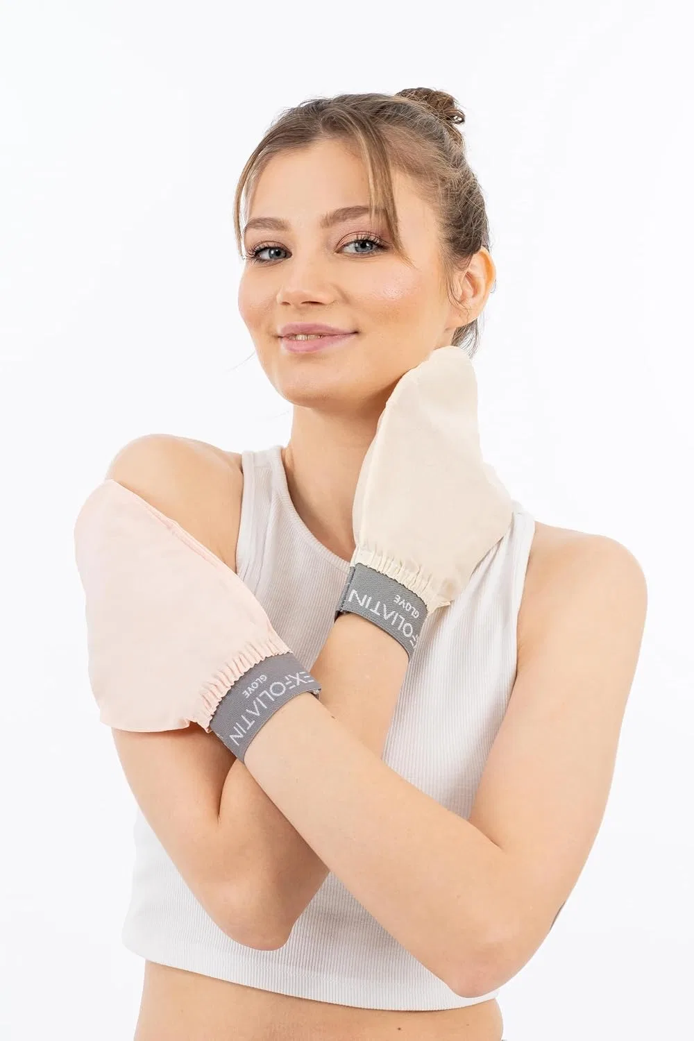 Эксфолиирующая перчатка для турецкой бани Kese, 100% шелк, 20 г, Белый Exfoliatin Glove — фото 3