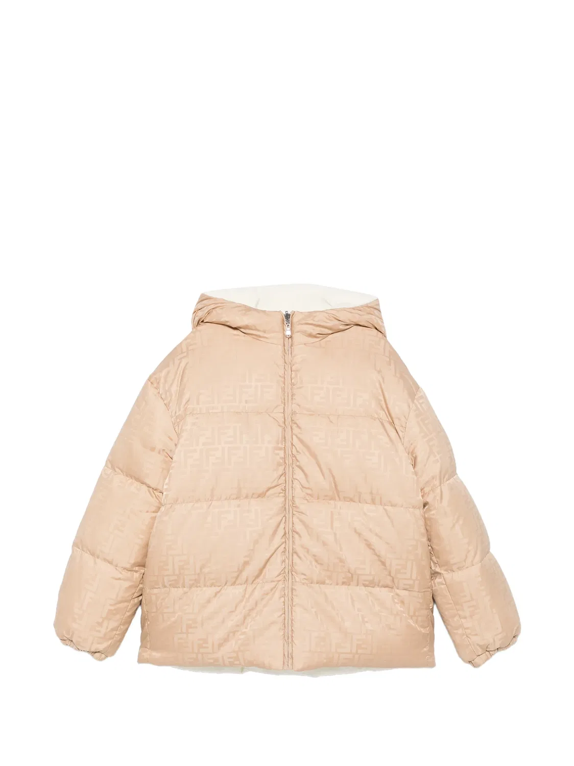 Пуховик с логотипом FF FENDI, нейтральные