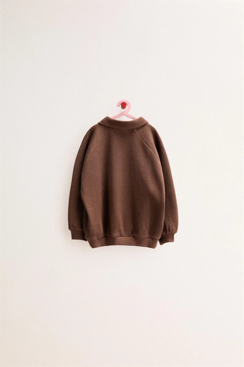 ZARA TIMELESS - Поло-свитшот из вафельной вязки, Brown — фото 2