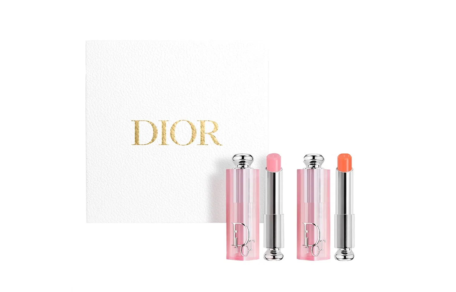 Женский набор бальзамов для губ с эффектом изменения цвета, DIOR, Pink/Strawberry
