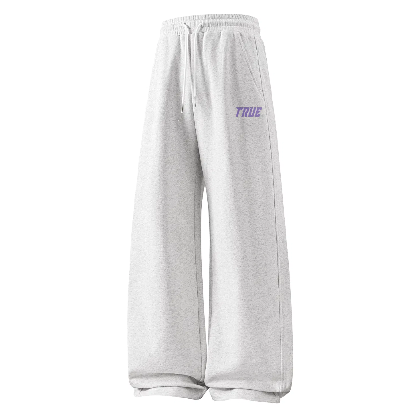 Детские брюки прямого кроя хлопковые Mystic Purple Future Pants Logo MINISO, White Heather Gray