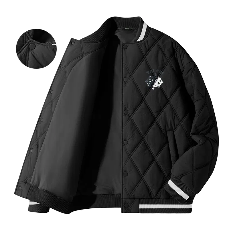 Детская пуховая куртка с бейсбольным воротником MINISO, Black Tai Chi Cat Chest Logo, Black — фото 4
