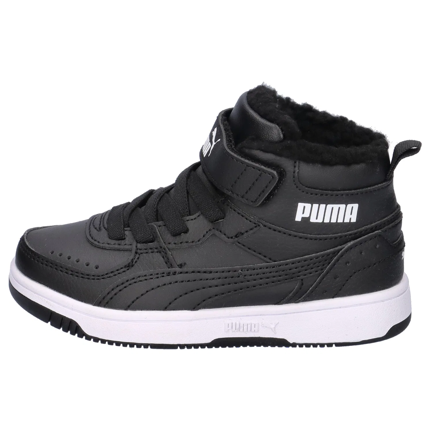 Детские кроссовки с мехом Puma Rebound Joy Puma, Schwarz Weiss Grau — фото 2