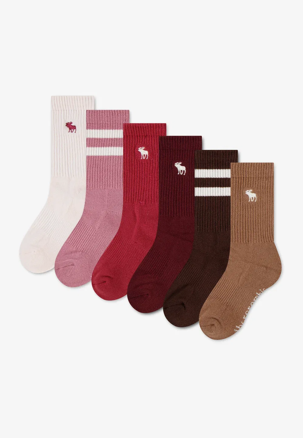 Набор из 6 пар носков Abercrombie & Fitch, Pink Marshmallow