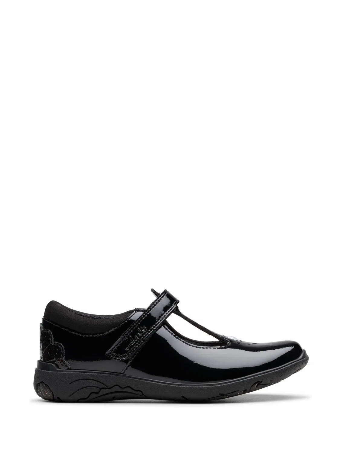 Туфли школьные Clarks Relda Gem, лакированная кожа, черный
