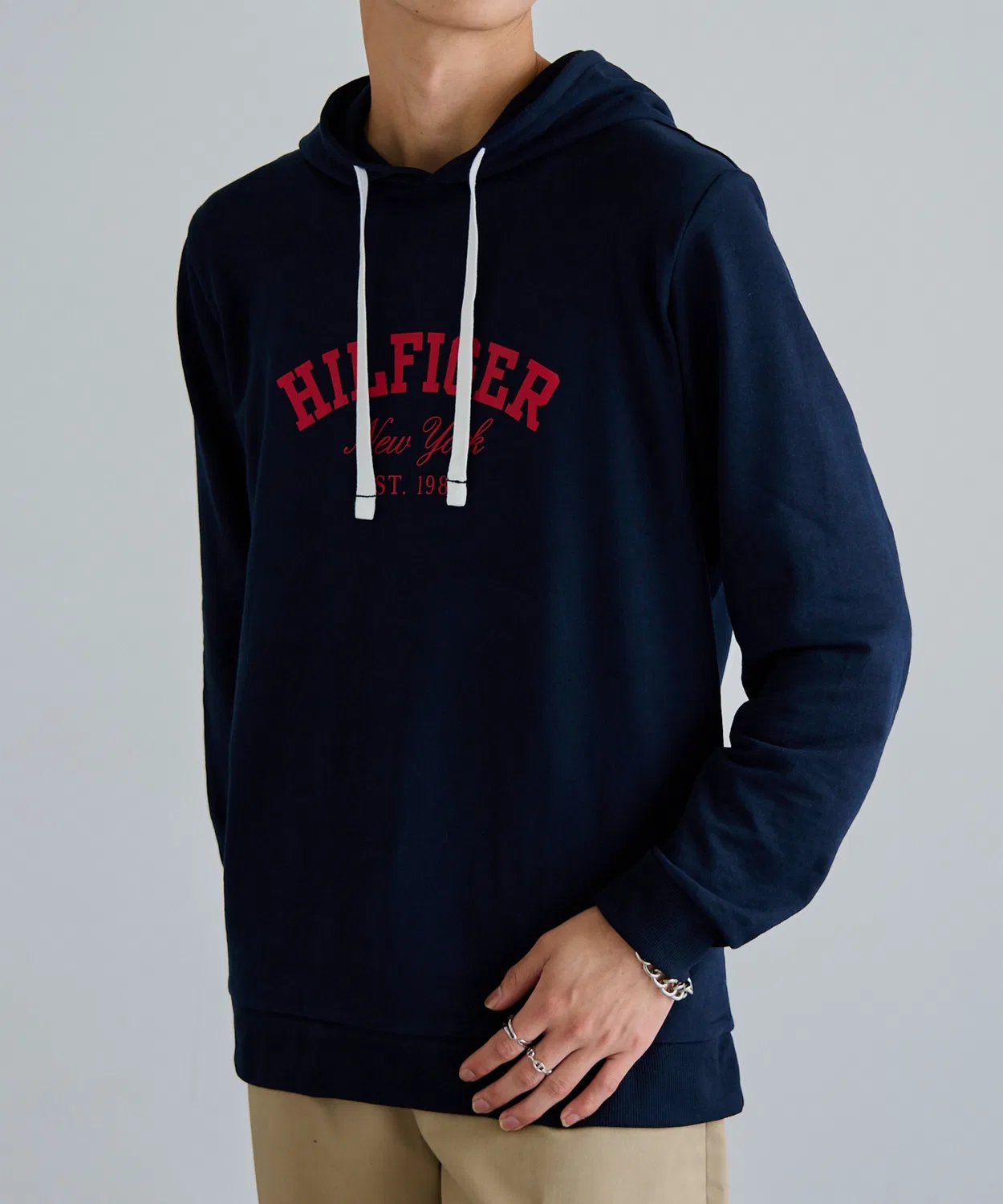 Мужское худи с длинным рукавомTOMMY HILFIGER 09T4449, Navy — фото 3