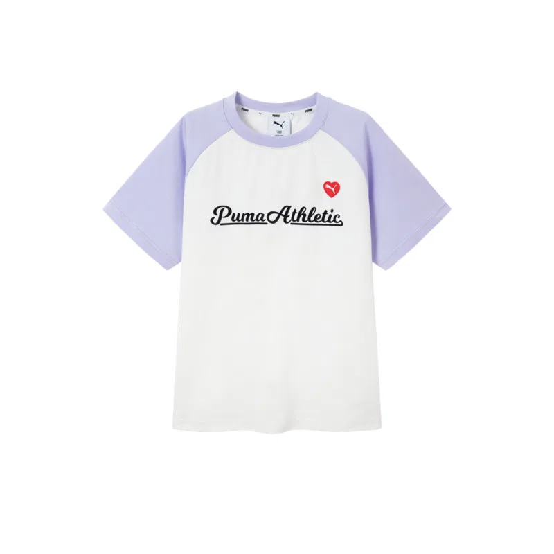 Детская футболка с быстросохнущей тканью PUMA, White Purple Tone