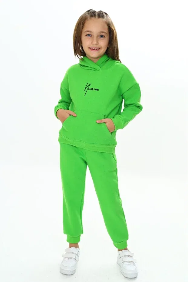 Детский спортивный костюм для девочек с капюшоном Toontoy, Pistachio Green