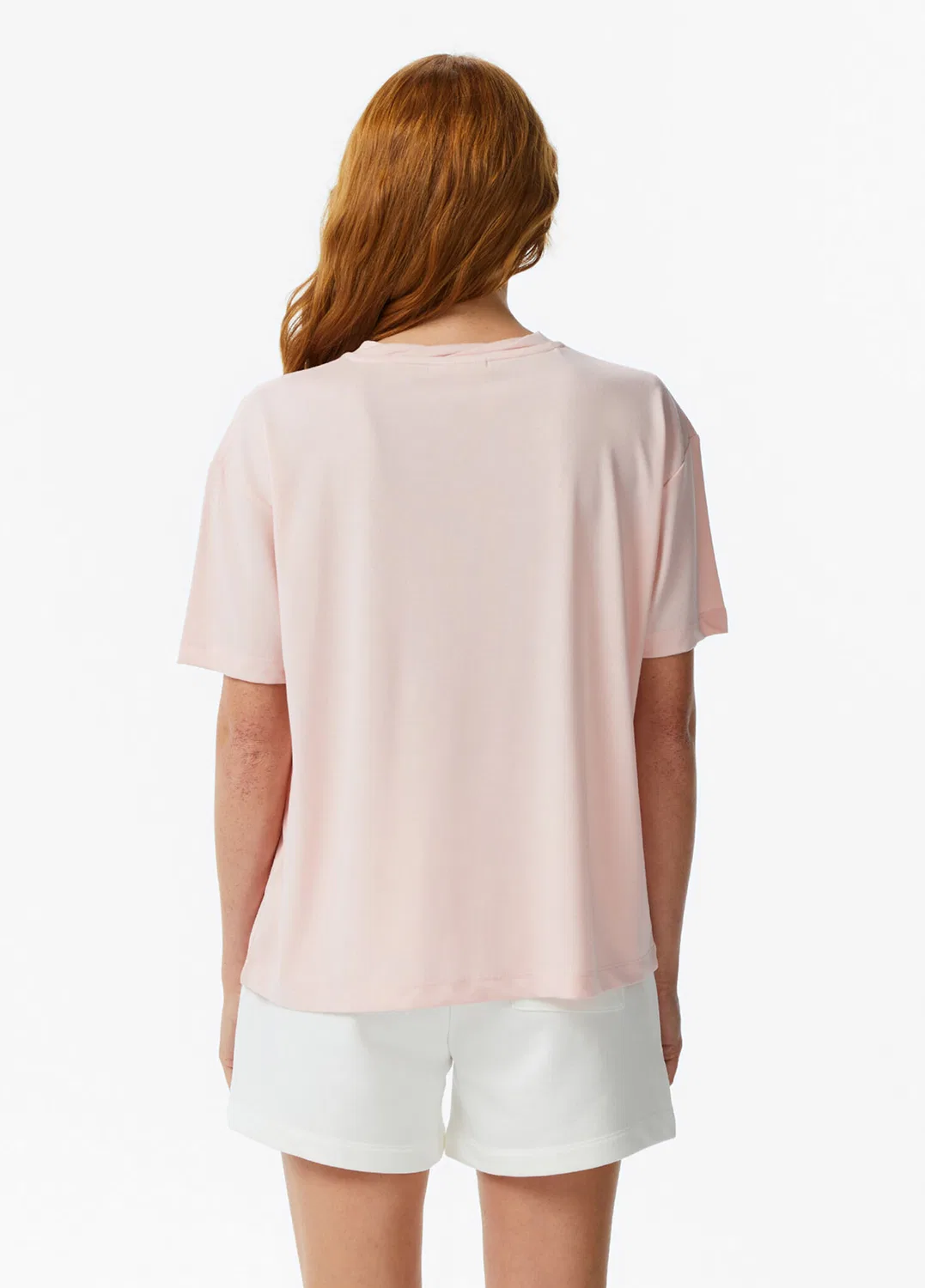 Футболка женская Lacoste Relaxed Fit PEMBE-ADY, с логотипом, розовая — фото 3