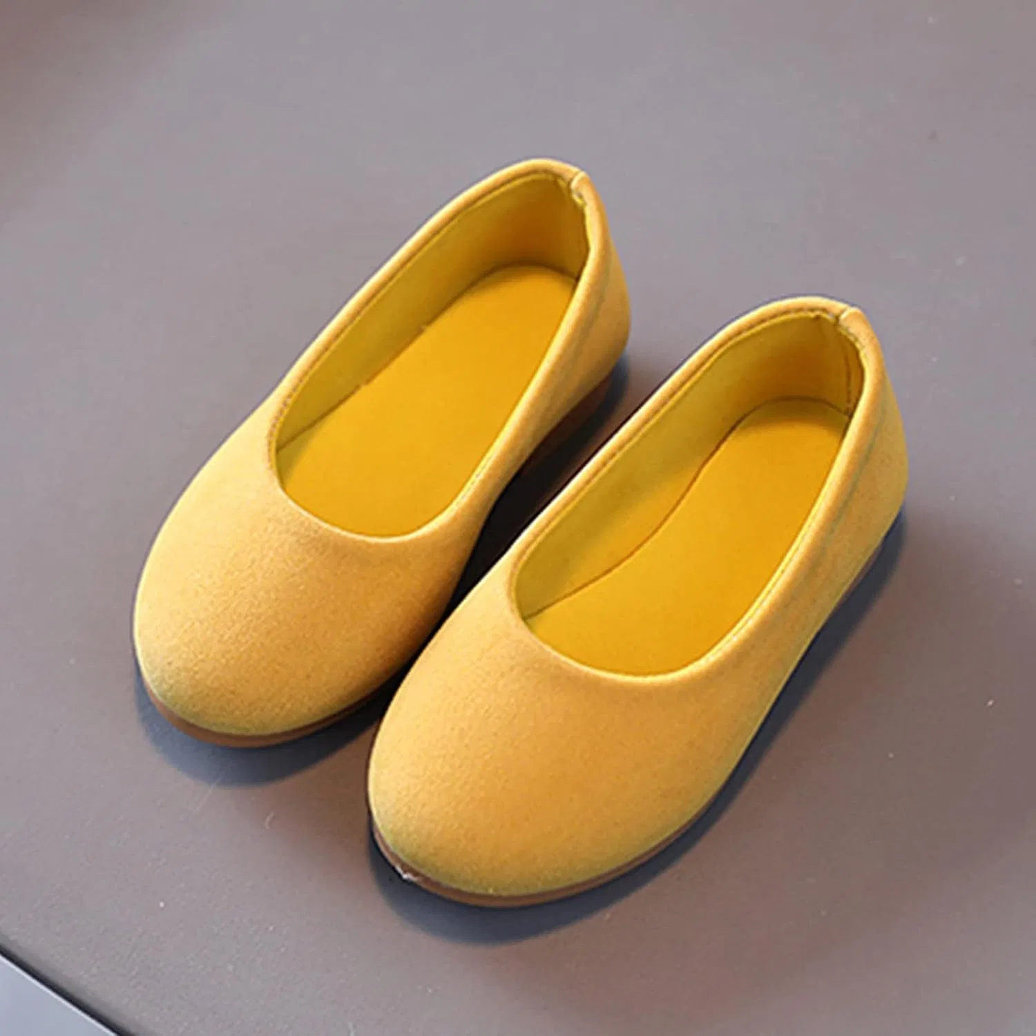Детские ботинки для девочек с однотонным цветом Fall Boots, Yellow — фото 2