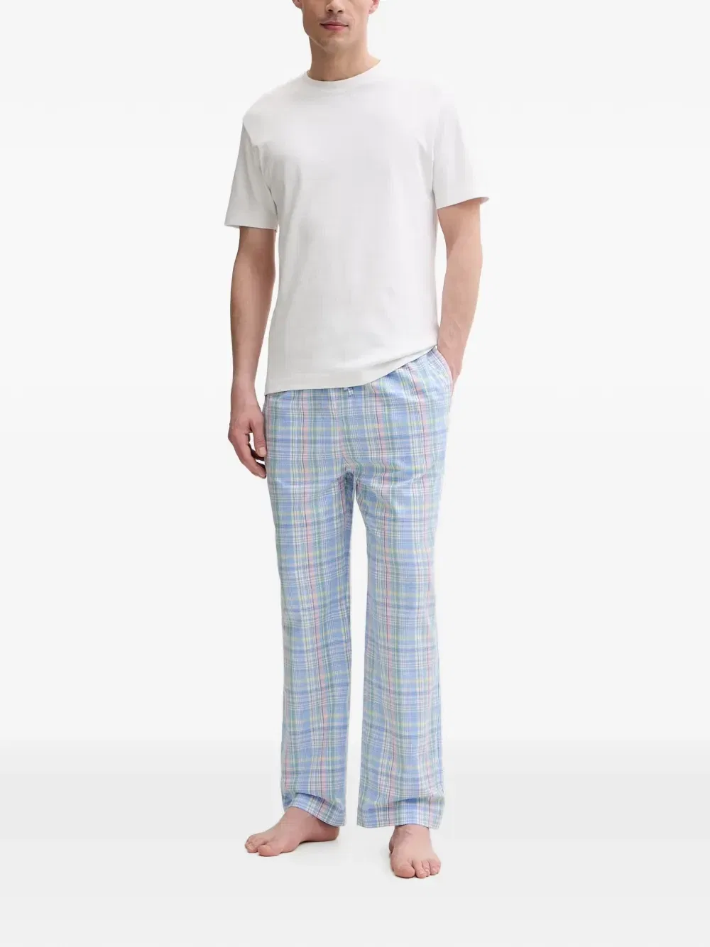Пижамные брюки в клетку на кулиске Polo Ralph Lauren, синий — фото 2