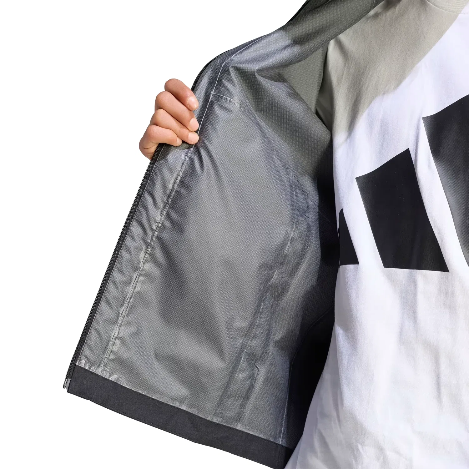 Мужская куртка Essentials Rain Jacket Asia Sizing 'Black' adidas, черный — фото 4