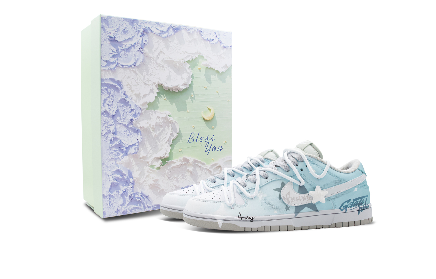 

Кроссовки Nike Dunk Skateboard Shoes Women's Low-Top White, голубой, Синий, Кроссовки Nike Dunk Skateboard Shoes Women's Low-Top White, голубой