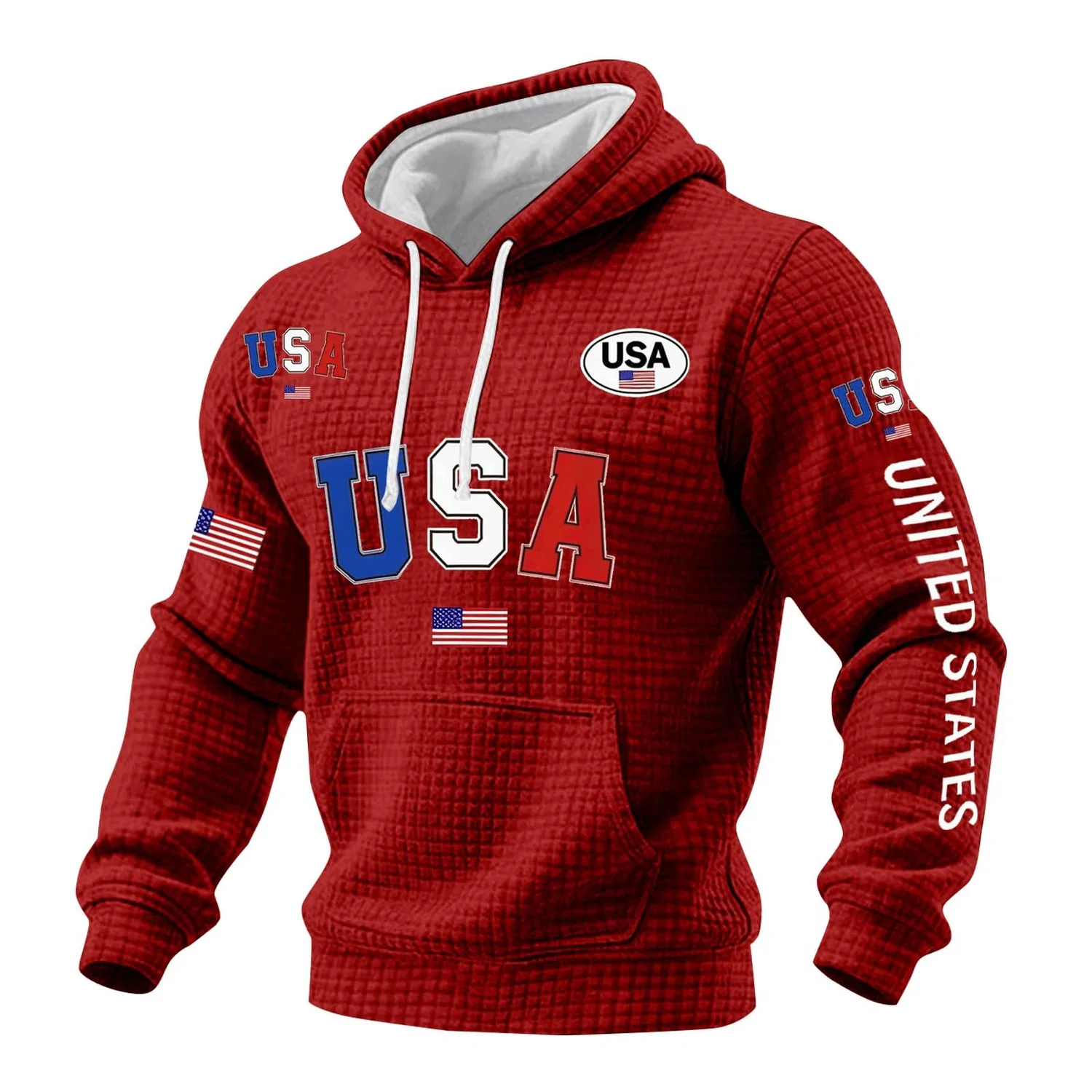 Мужской худи с длинным рукавом с принтом 250 Anniversary USA, Z21 Red