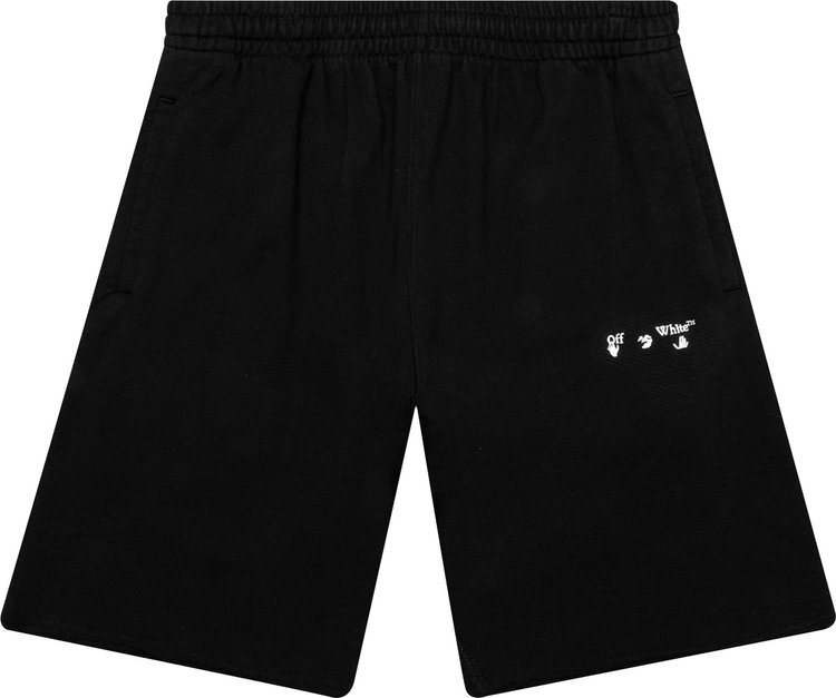 

Спортивные шорты Off-White Logo Sweatshorts 'Black/White', черный