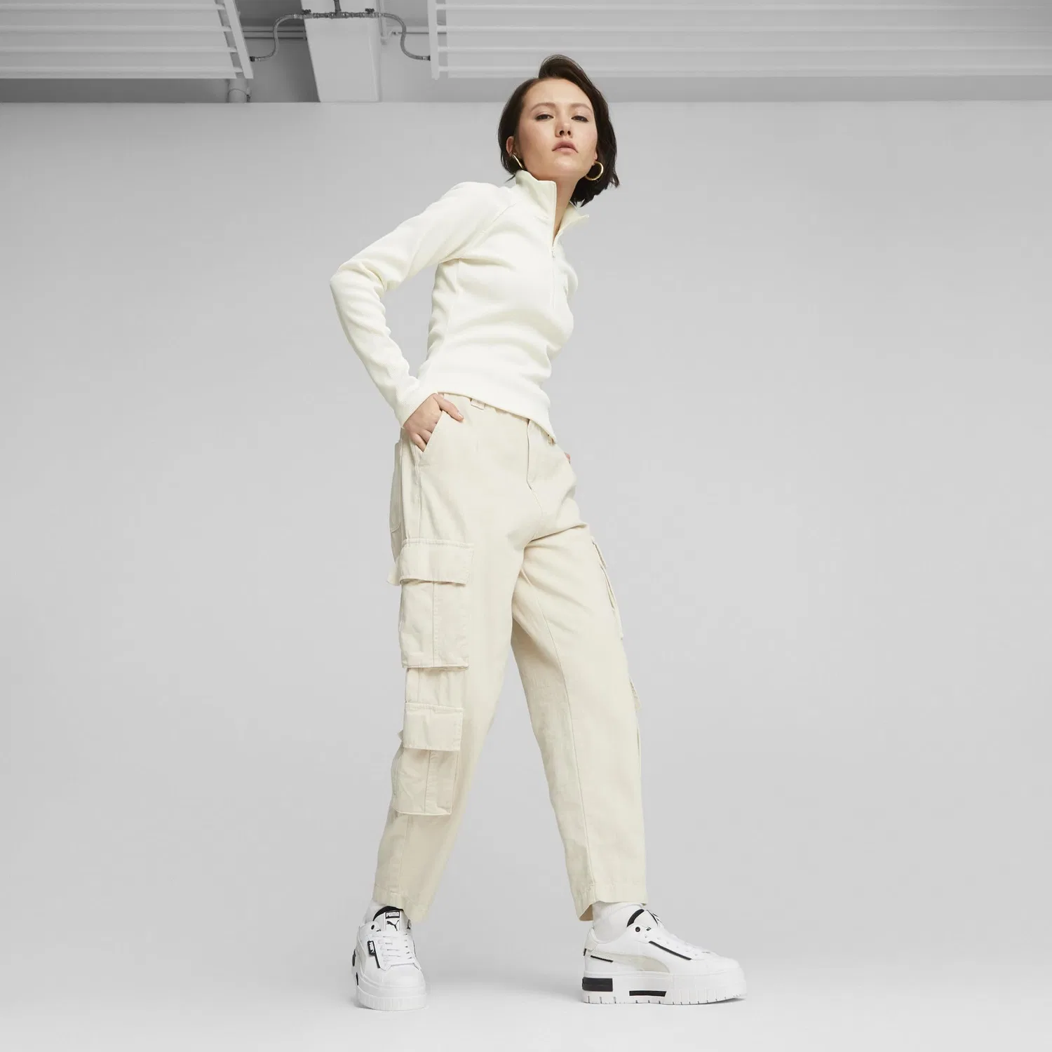 Детские кроссовки для девочек Puma Mayze Lth Jr, White — фото 2