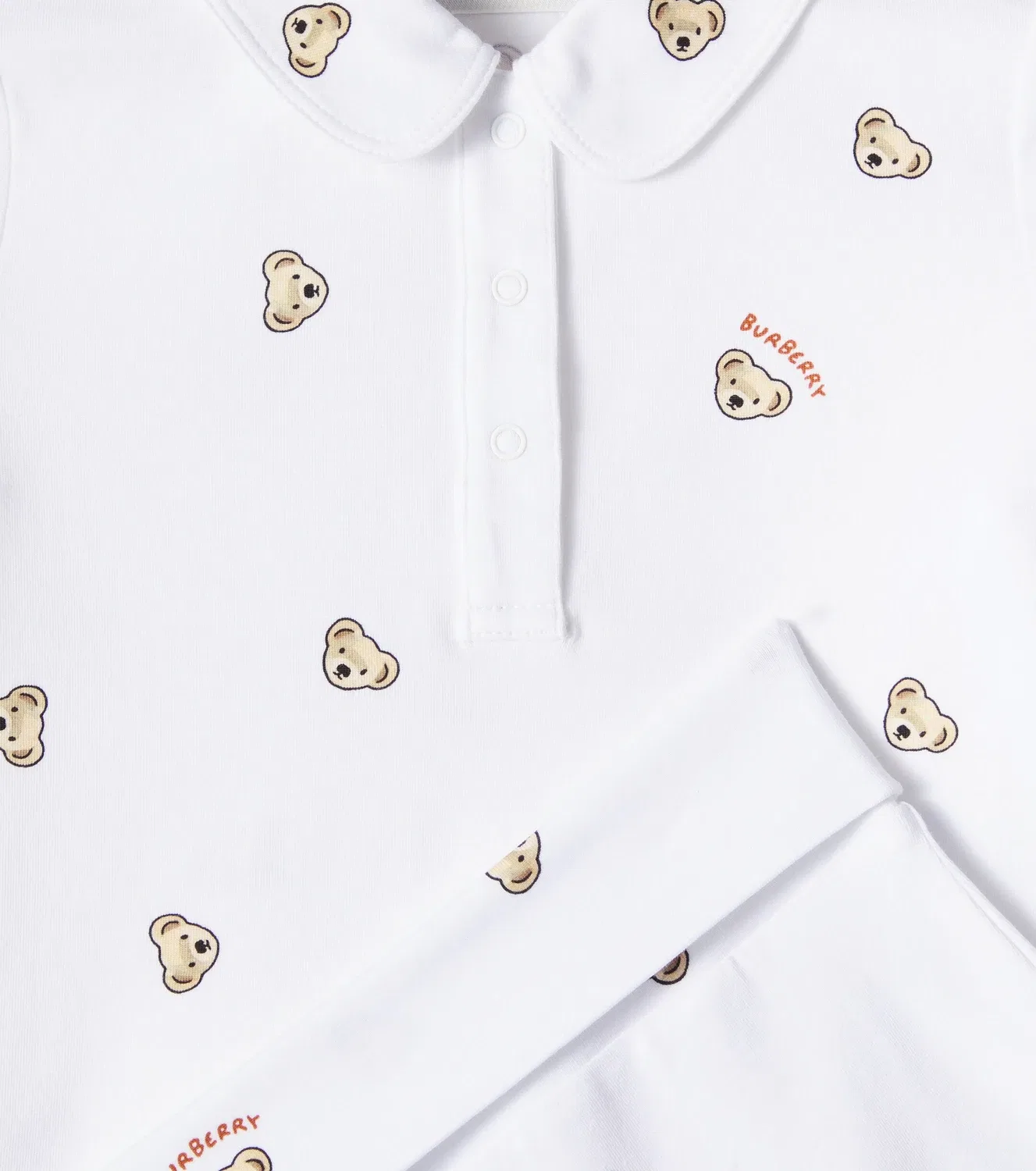 Комплект боди и леггинсов с логотипом Burberry Kids, белый — фото 3