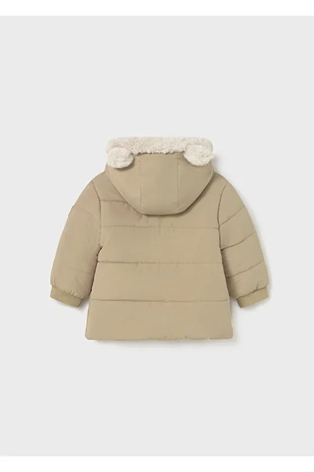 Детское пальто для девочек с капюшоном Hooded coat Mayoral, Beige — фото 3