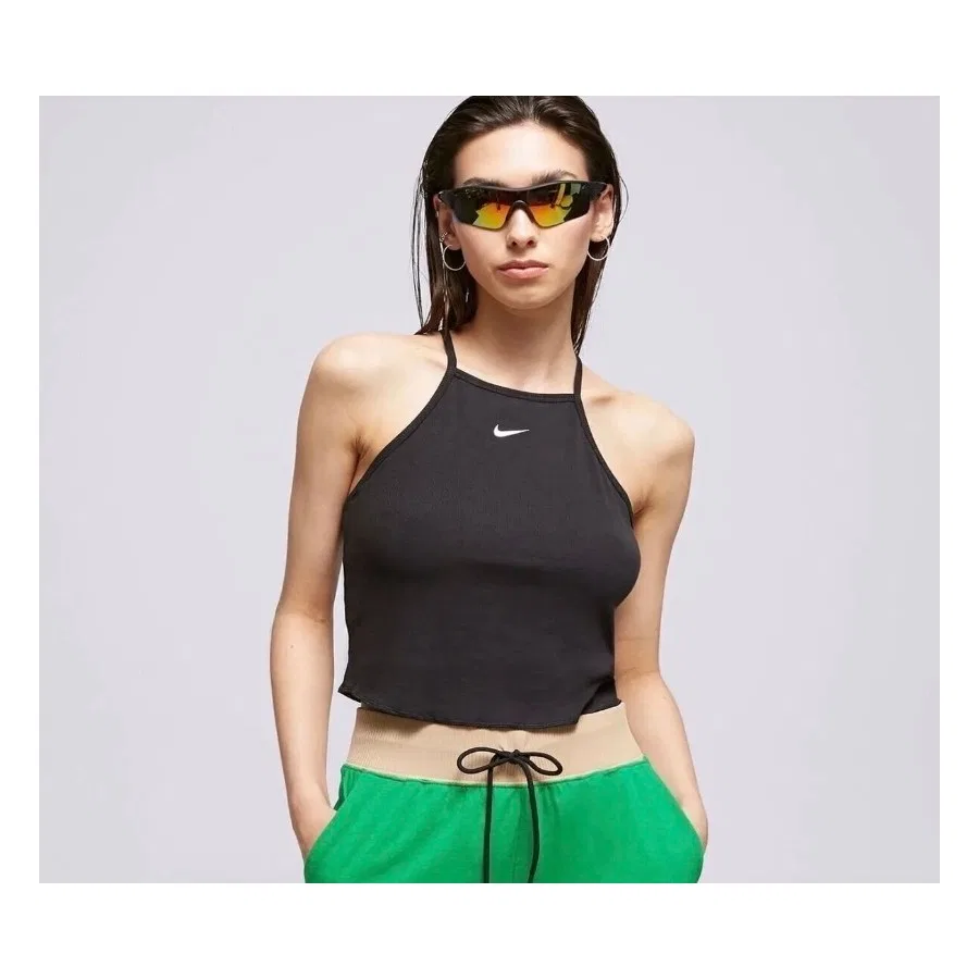 Женский топ без рукавов из рибаны Nike Sportswear Essentials Ribbed, Черный
