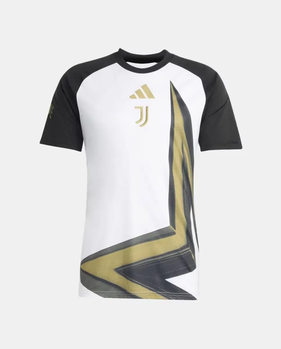 Мужская футболка прематч Juventus FC adidas, Blanco Negro — фото 2