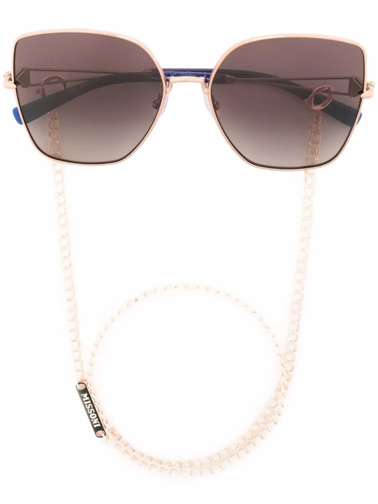 

MISSONI EYEWEAR солнцезащитные очки в массивной оправе, металлик